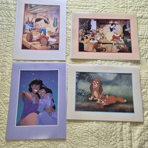 Disney Lithograph Collection - Aladdin, Pinocchio, Snow White and Fox & Hound